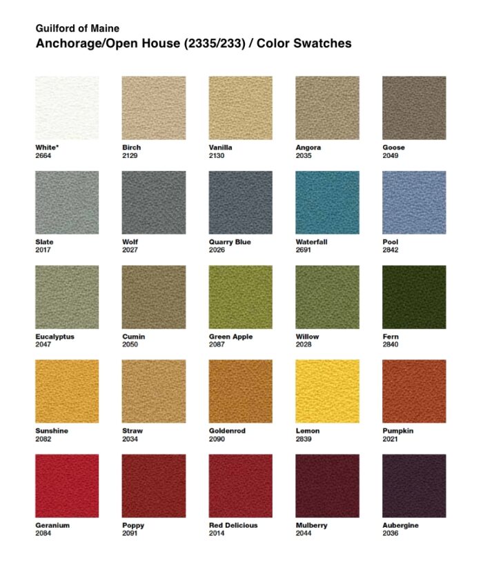 Guilford of Maine Anchorage/Open House (2335/233) / Color Swatches